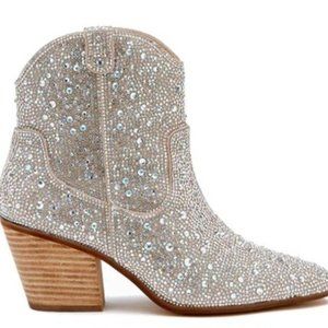 HARLOW WESTERN RHINESTONE SPARKLE ANKLE BOOT
